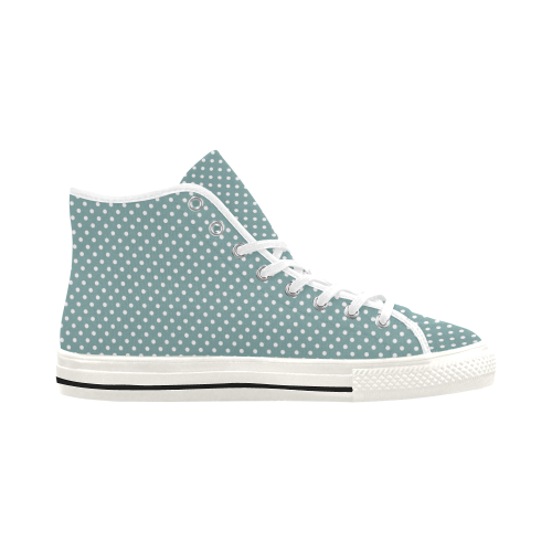 Silver blue polka dots Vancouver H Women's Canvas Shoes (1013-1)