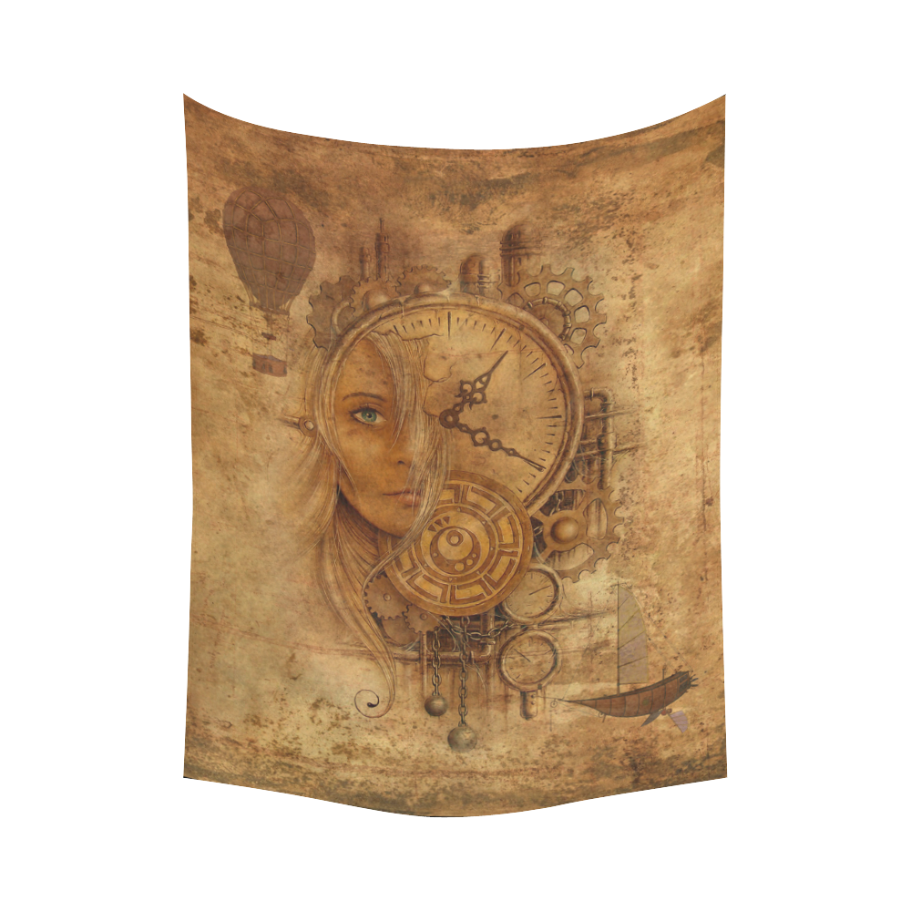 A Time Travel Of STEAMPUNK 1 Cotton Linen Wall Tapestry 60"x 80"