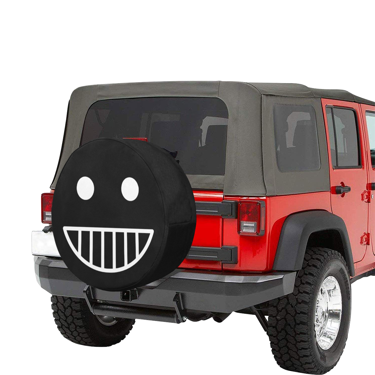 Silhouette Smiley Face Emoji 34 Inch Spare Tire Cover