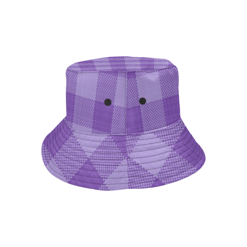 Ultraviolet Purple Plaid All Over Print Bucket Hat