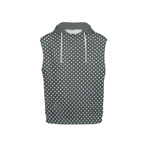 Silver polka dots All Over Print Sleeveless Hoodie for Kid (Model H15)