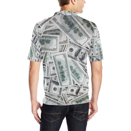 Cash Money / Hundred Dollar Bills Men's All Over Print Polo Shirt (Model T55)