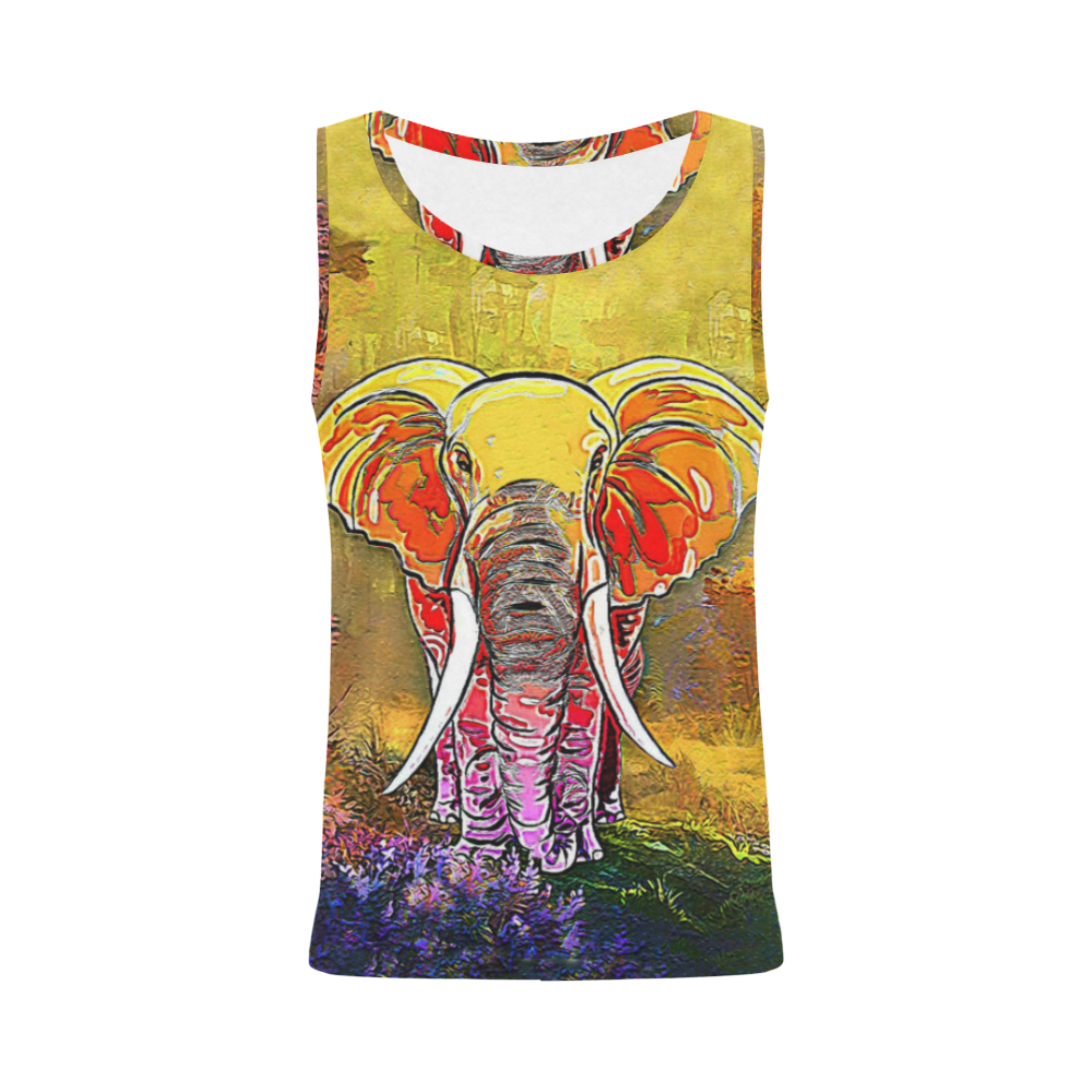 The Elephant All Over Print Tank Top for Women (Model T43)