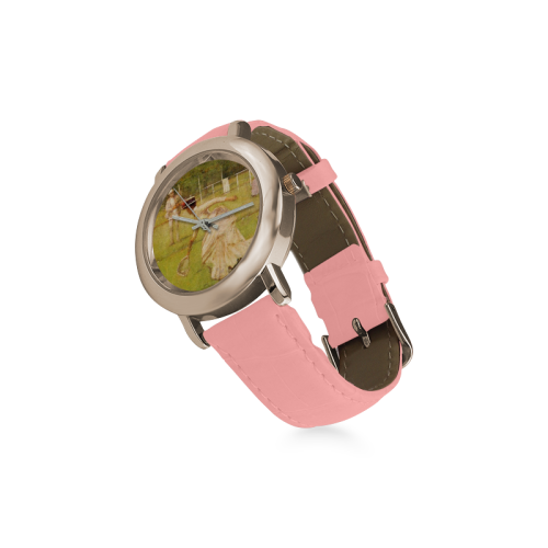 WEEKEND Women's Rose Gold Leather Strap Watch(Model 201)