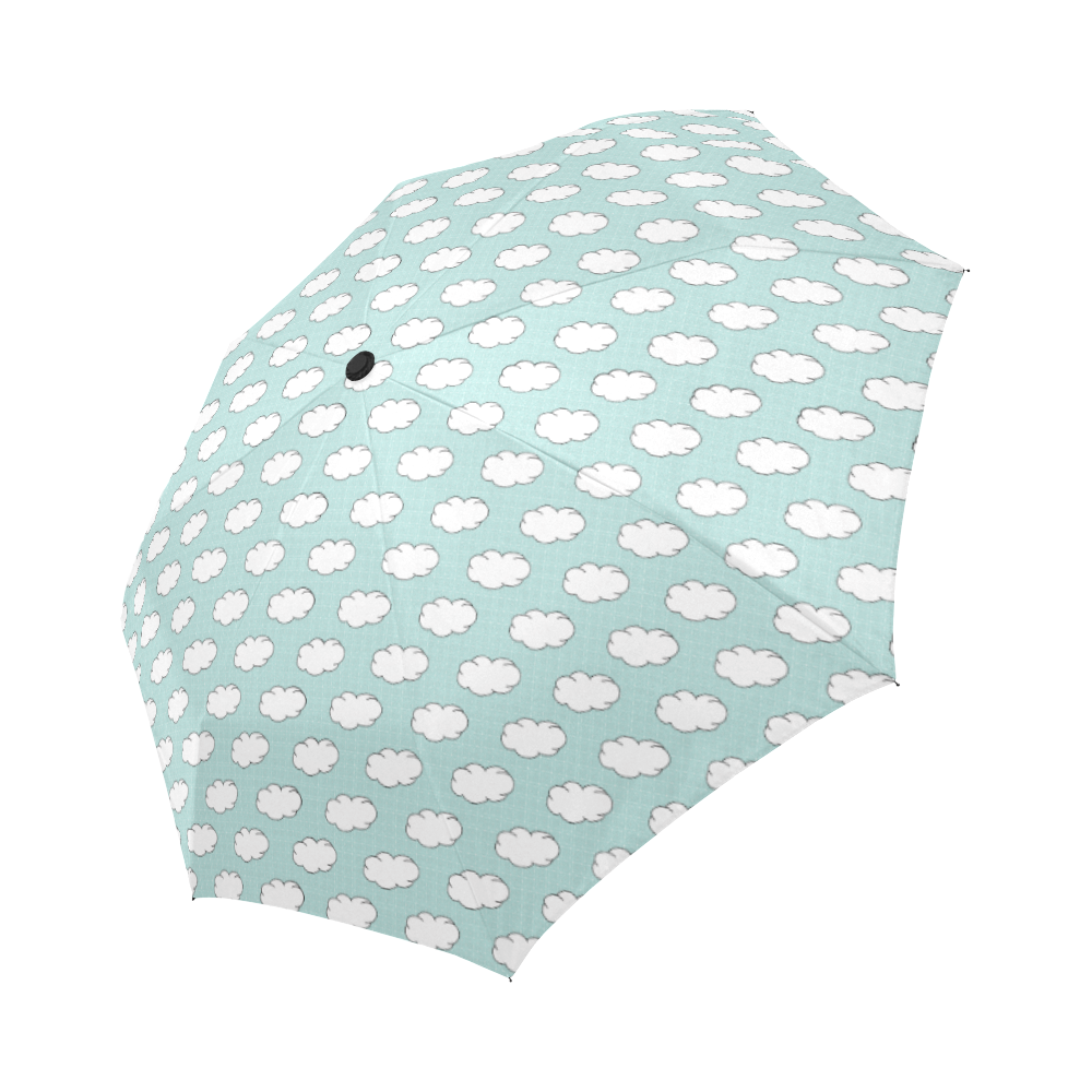 Clouds with Polka Dots on Bleached Coral Auto-Foldable Umbrella (Model U04)