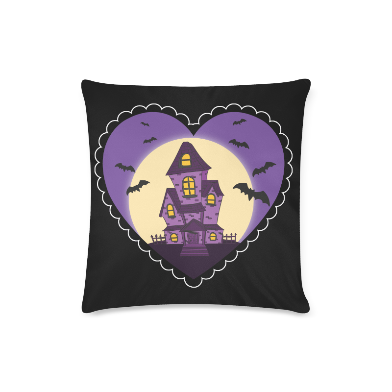 Haunted-House_heart_ Pillow Custom Zippered Pillow Case 16"x16"(Twin Sides)