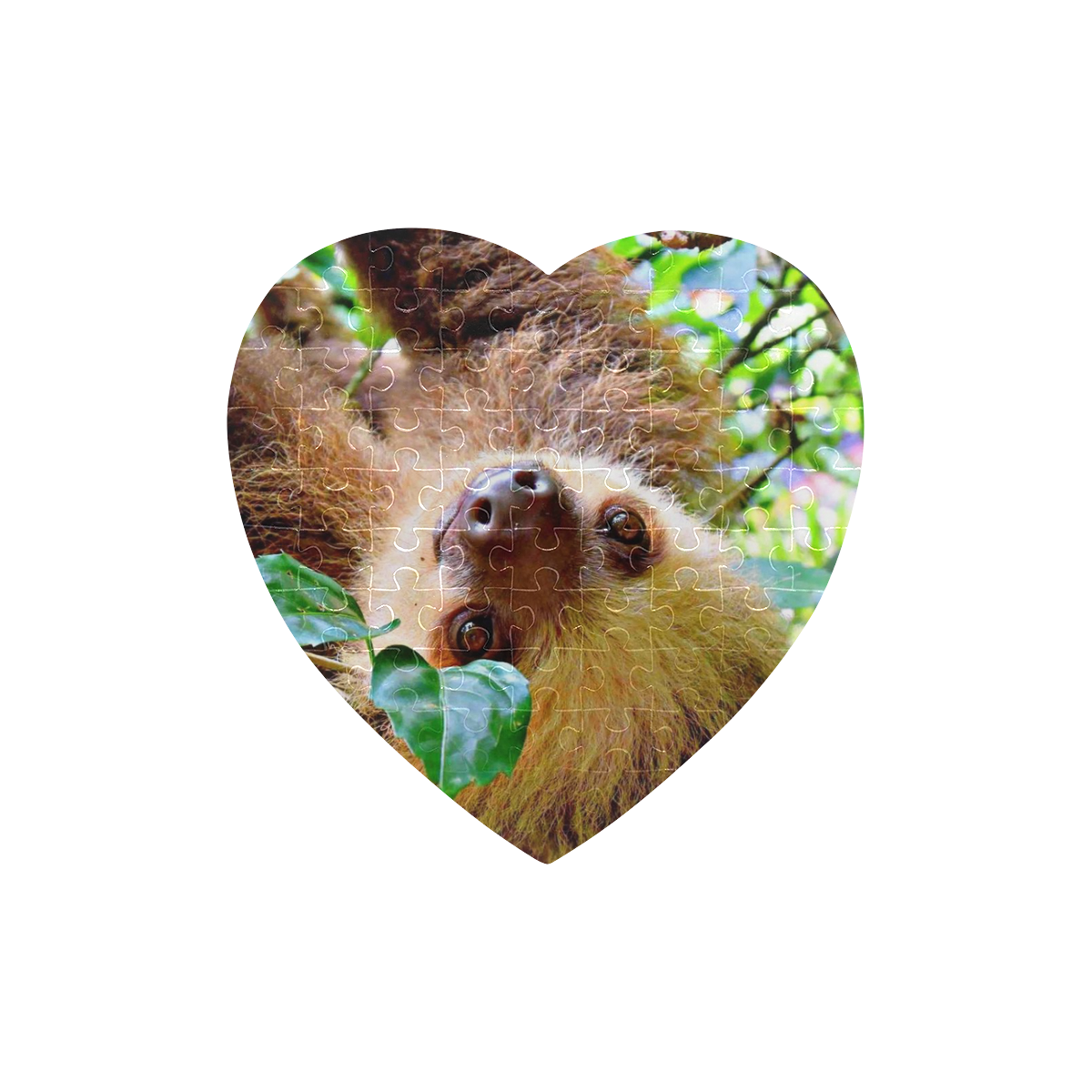 Awesome Sloth by JamColors Heart-Shaped Jigsaw Puzzle (Set of 75 Pieces)