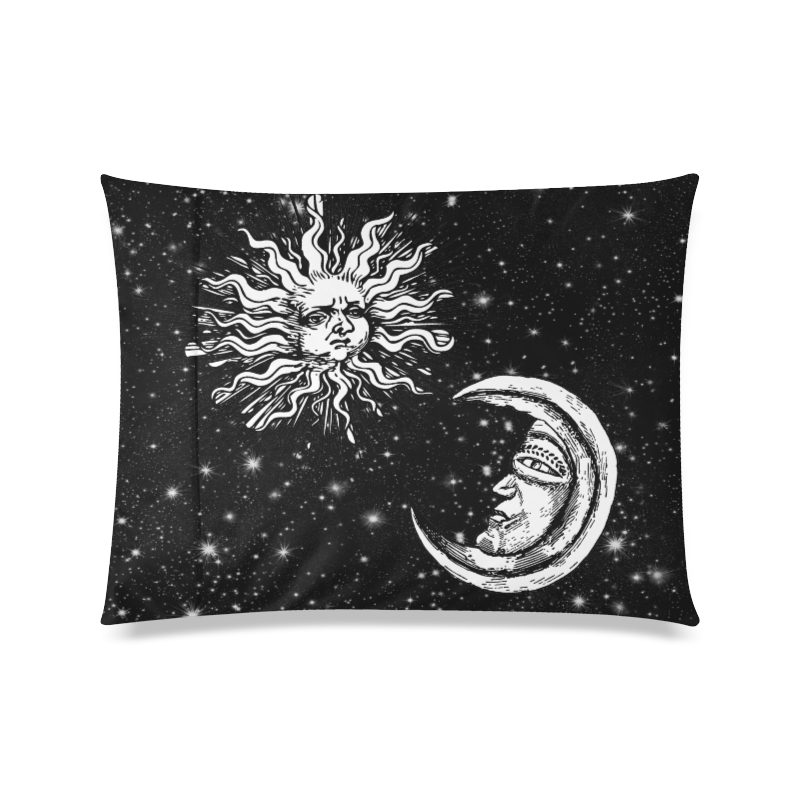 Mystic Moon and Sun Custom Zippered Pillow Case 20"x26"(Twin Sides)