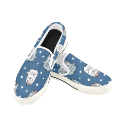 owls Slip-on Canvas Shoes for Kid (Model 019)