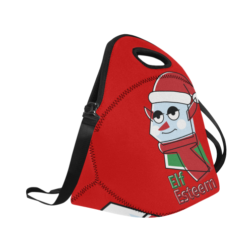 Elf Esteem CHRISTMAS RED Neoprene Lunch Bag/Large (Model 1669)