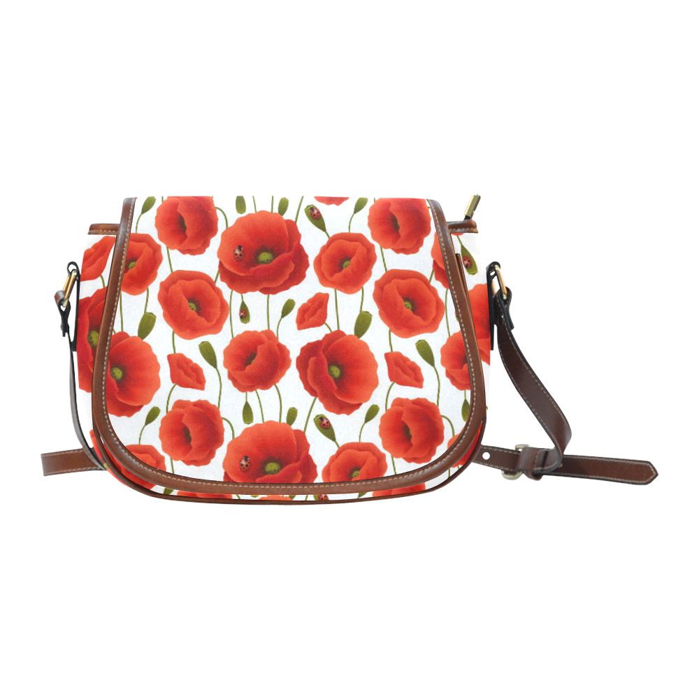 Poppy Pattern Saddle Bag/Small (Model 1649) Full Customization