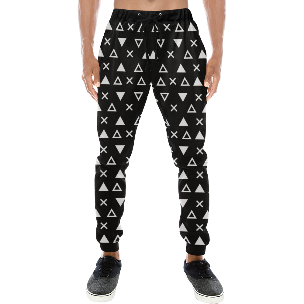 Geo Line Triangle Men's All Over Print Sweatpants/Large Size (Model L11)