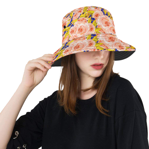 Rose Flower All Over Print Bucket Hat