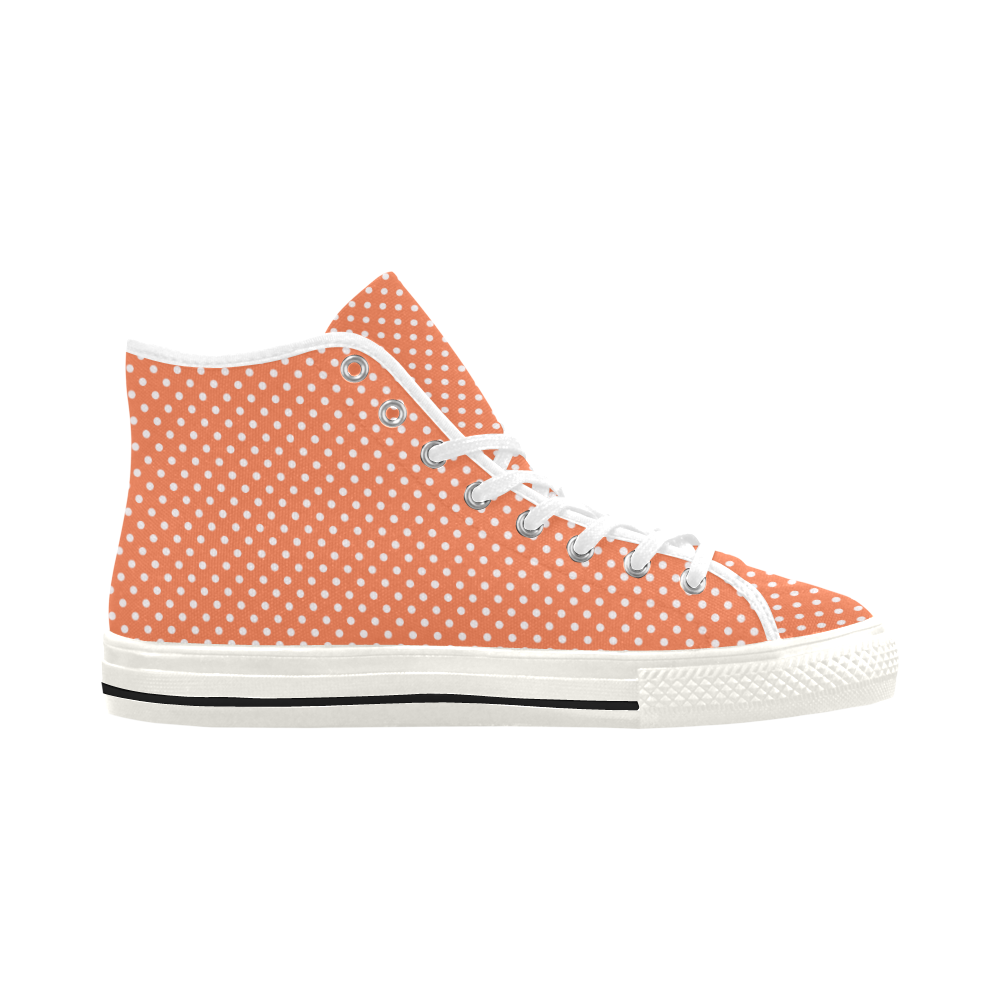 Appricot polka dots Vancouver H Women's Canvas Shoes (1013-1)