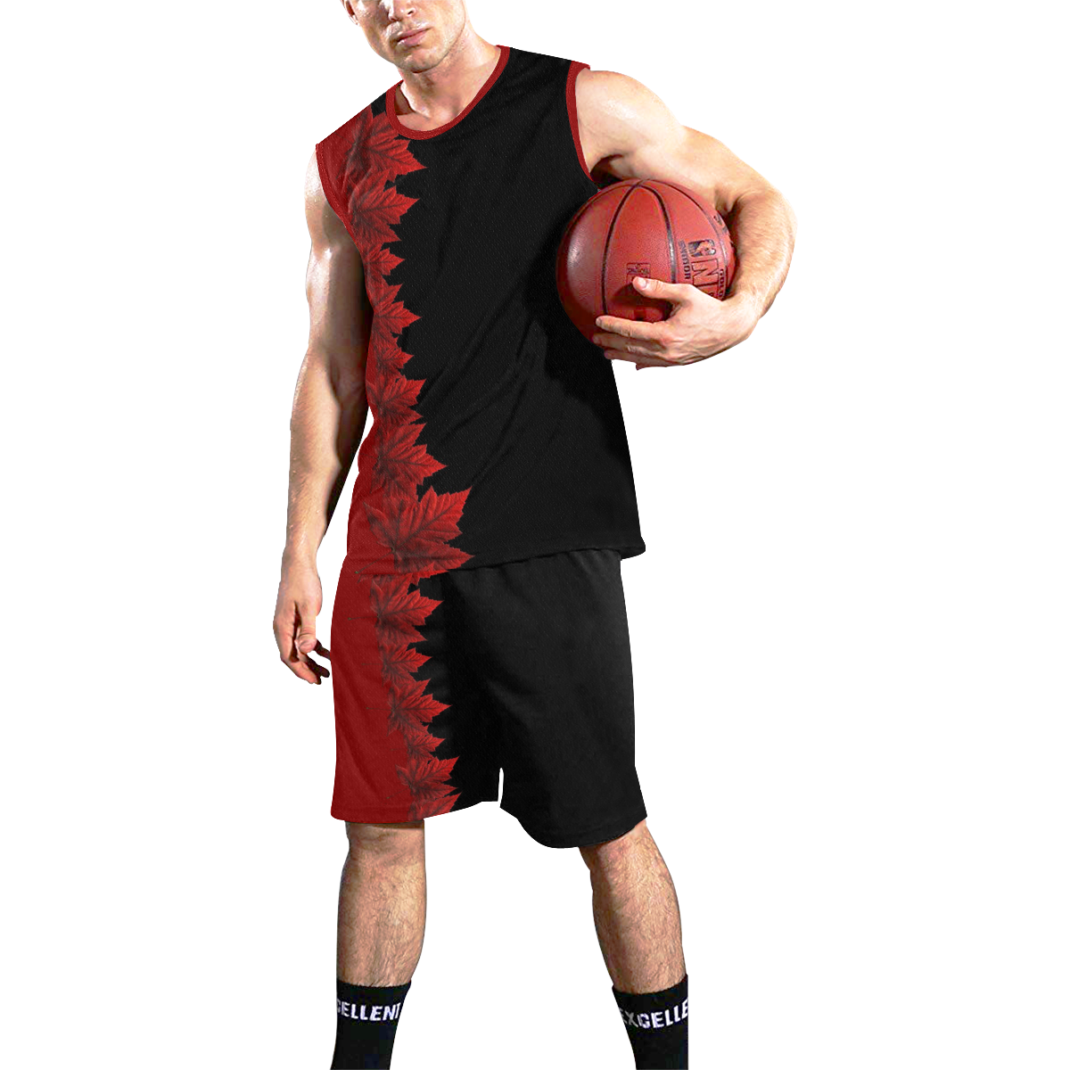 Canada Maple Leaf Basketball Uniforms All Over Print Basketball Uniform