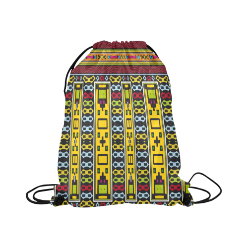 Shapes rows Large Drawstring Bag Model 1604 (Twin Sides)  16.5"(W) * 19.3"(H)