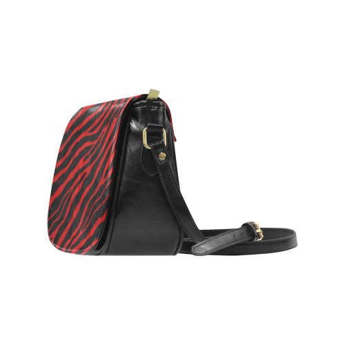 Ripped SpaceTime Stripes - Red Classic Saddle Bag/Large (Model 1648)