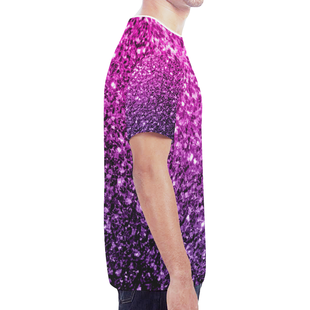 Beautiful Purple Pink Ombre glitter sparkles New All Over Print T-shirt for Men (Model T45)