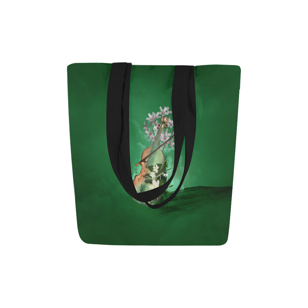 Violin with flowers Canvas Tote Bag (Model 1657)
