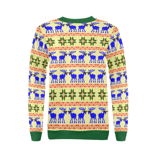 Ugly Sweater Deal With It Christmas All Over Print Crewneck Sweatshirt for Women (Model H18)