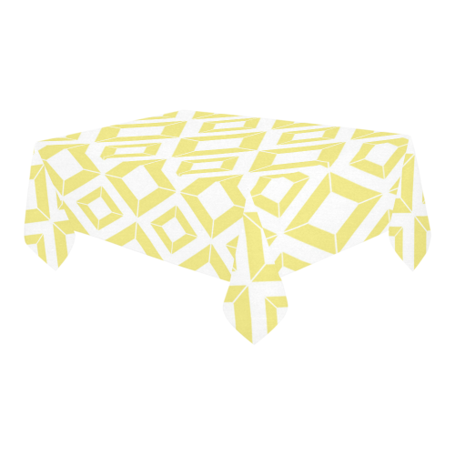 Geometric gold Cotton Linen Tablecloth 60" x 90"