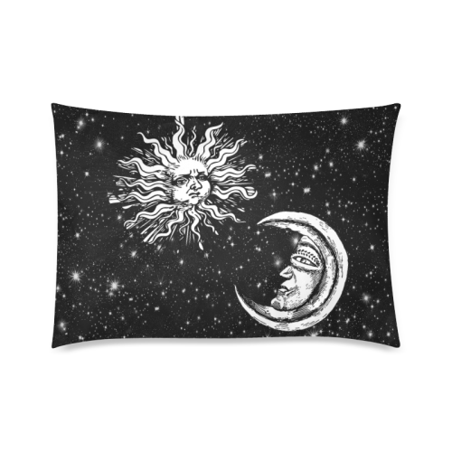 Mystic Moon and Sun Custom Zippered Pillow Case 20"x30"(Twin Sides)
