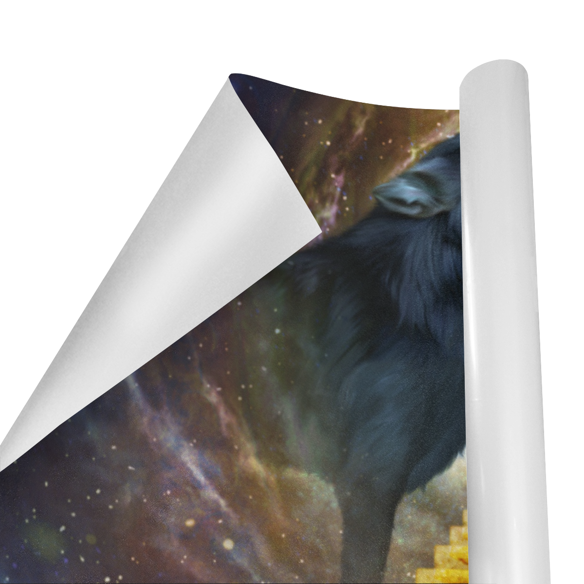 Awesome black and white wolf Gift Wrapping Paper 58"x 23" (5 Rolls)