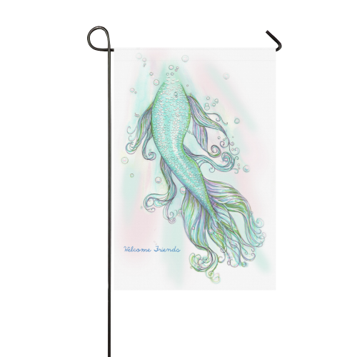 Mermaid Welcome Friends Garden Flag 12‘’x18‘’（Without Flagpole）