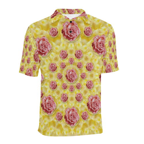 roses and fantasy roses Men's All Over Print Polo Shirt (Model T55)