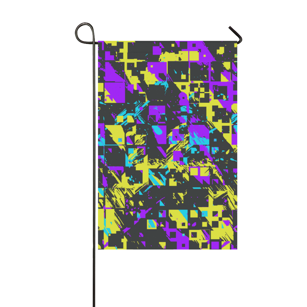 Purple yelllow squares Garden Flag 12‘’x18‘’（Without Flagpole）