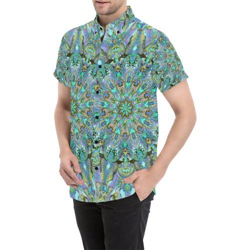 mandala 2 Men's All Over Print Short Sleeve Shirt/Large Size (Model T53)