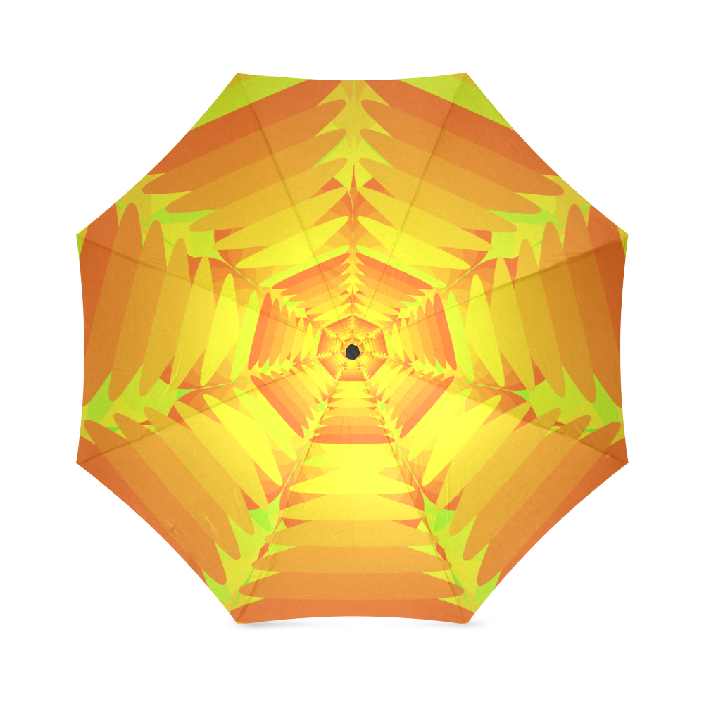 Flower orange in yellow Foldable Umbrella (Model U01)