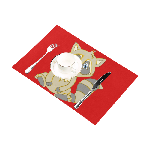 Rocky Raccoon Red Placemat 12''x18''