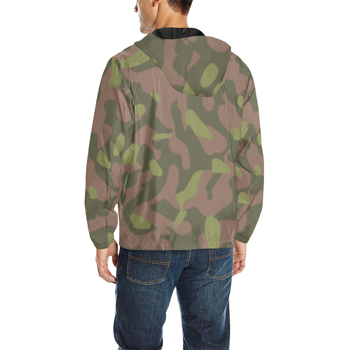 Finnish M62 1st Pattern Camouflage All Over Print Quilted Windbreaker for Men (Model H35)