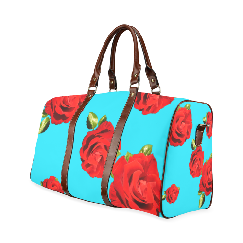 Fairlings Delight's Floral Luxury Collection- Red Rose Waterproof Travel Bag/Large 53086g14 Waterproof Travel Bag/Large (Model 1639)