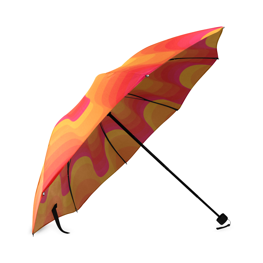 Orange red spiral Foldable Umbrella (Model U01)