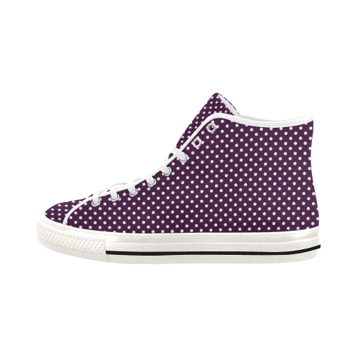 Burgundy polka dots Vancouver H Women's Canvas Shoes (1013-1)