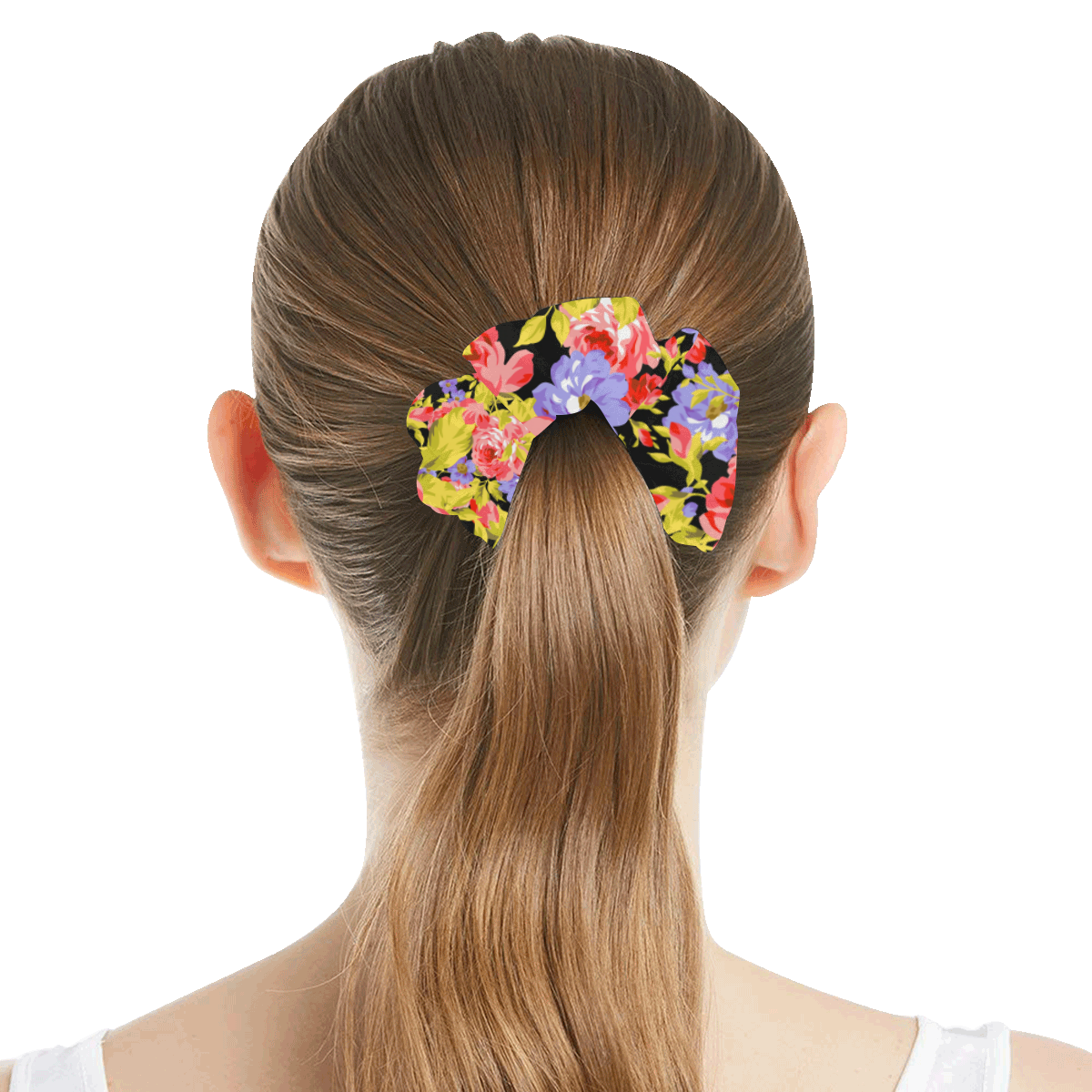 Colorful Flower Pattern All Over Print Hair Scrunchie
