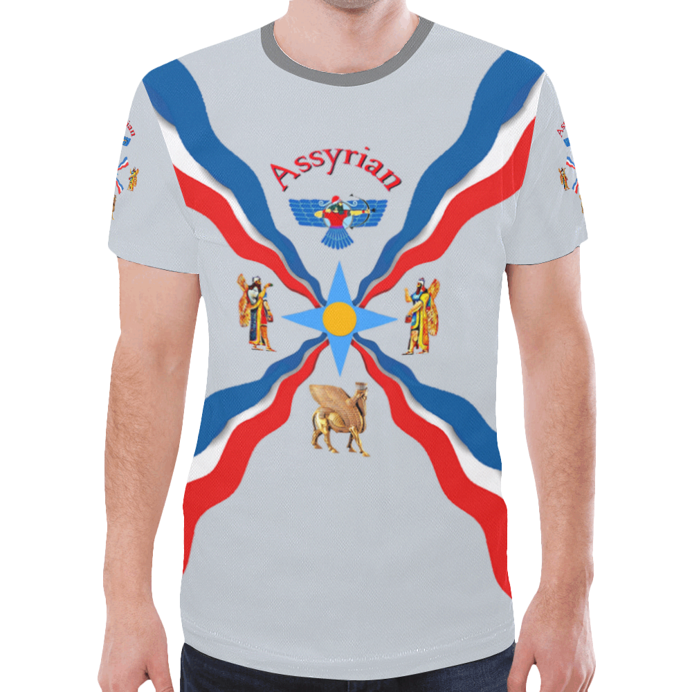 Assyrian Flag New All Over Print T-shirt for Men (Model T45)