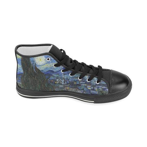 Starry Night Women's Classic High Top Canvas Shoes (Model 017)
