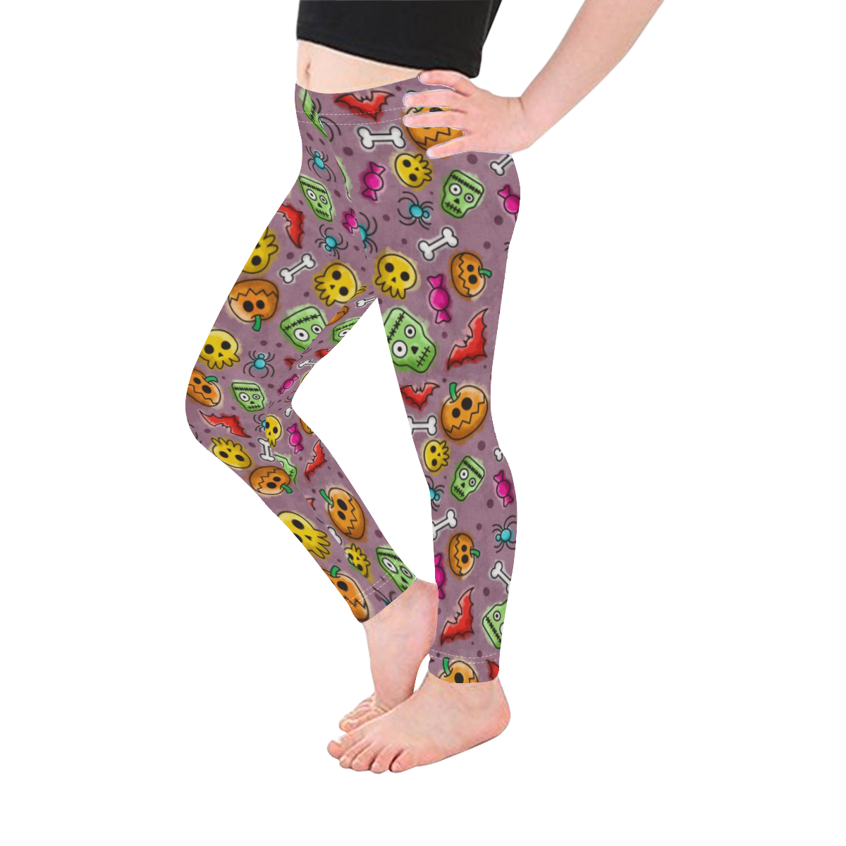 Hell-O-Ween Kid's Ankle Length Leggings (Model L06)