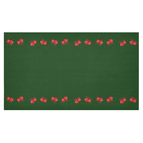 Las Vegas Craps Dice on Green Cotton Linen Tablecloth 60"x 104"