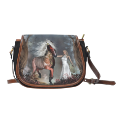 Fantasy horse with fairy Saddle Bag/Small (Model 1649)(Flap Customization)