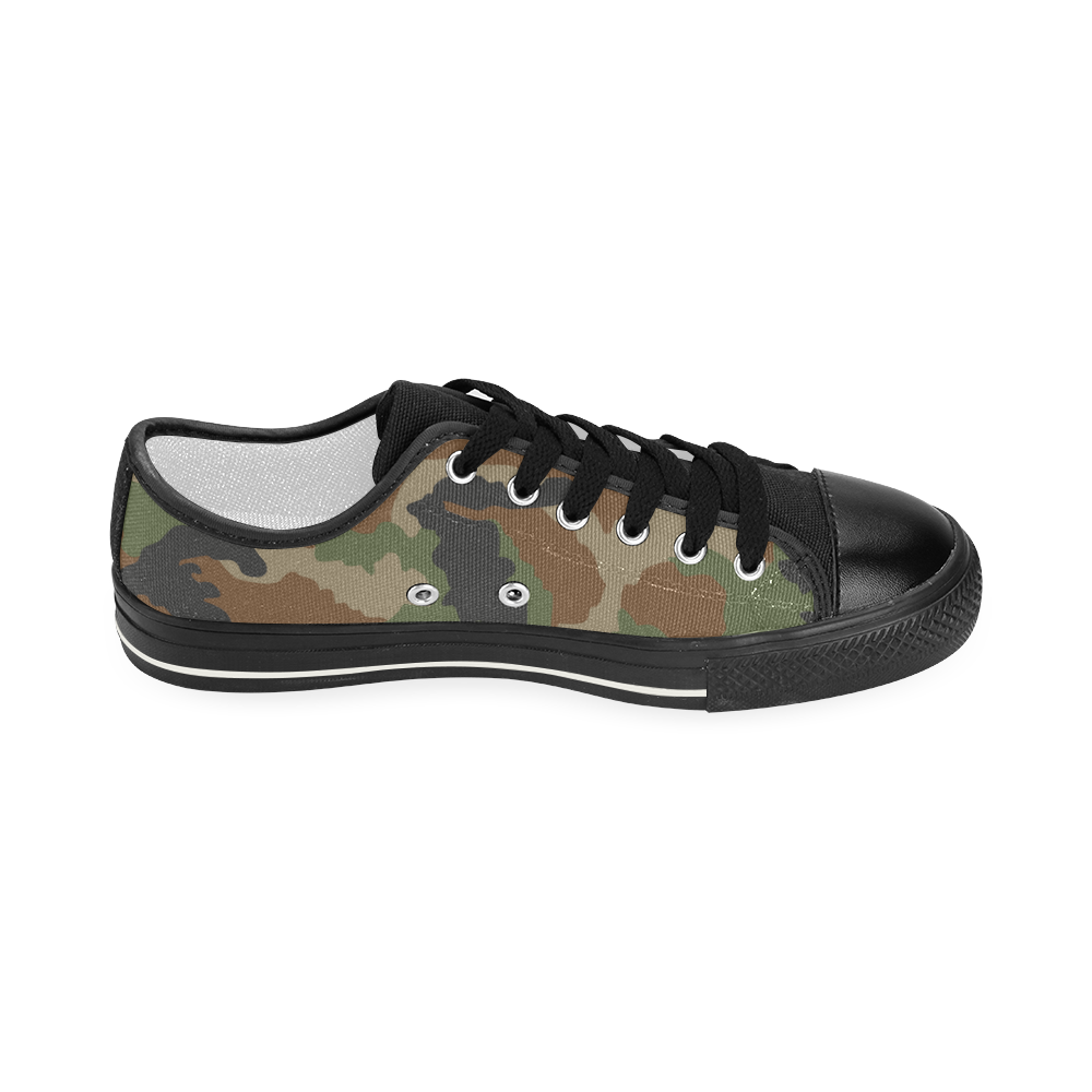 Woodland Camouflage Women's Classic Canvas Shoes (Model 018)