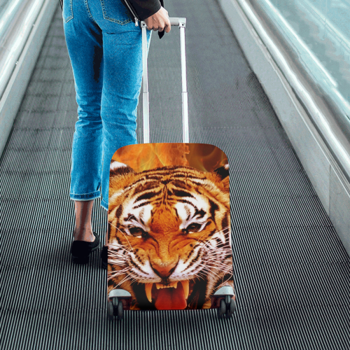 Tiger and Flame Luggage Cover/Small 18"-21"