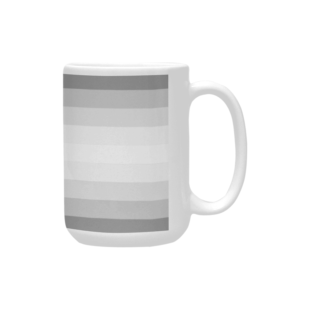 Gray, black, white multicolored stripes Custom Ceramic Mug (15OZ)