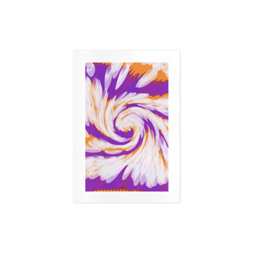 Purple Orange Tie Dye Swirl Abstract Art Print 7‘’x10‘’