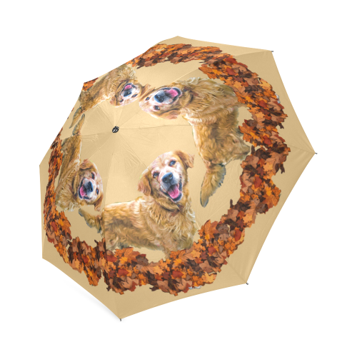 golden retriever umbrella Foldable Umbrella (Model U01)