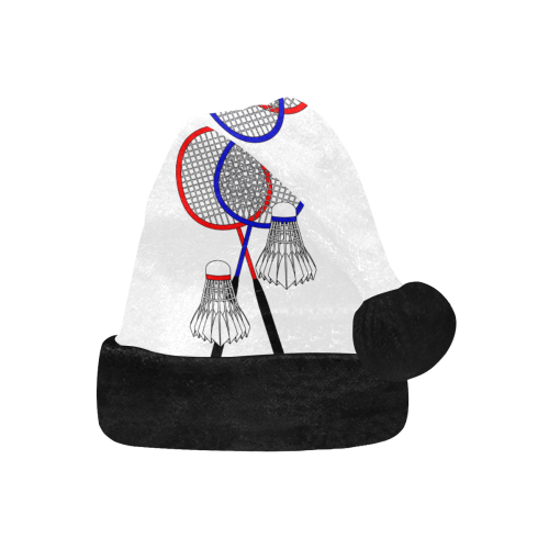 Badminton Rackets and Shuttlecocks Black and White Santa Hat