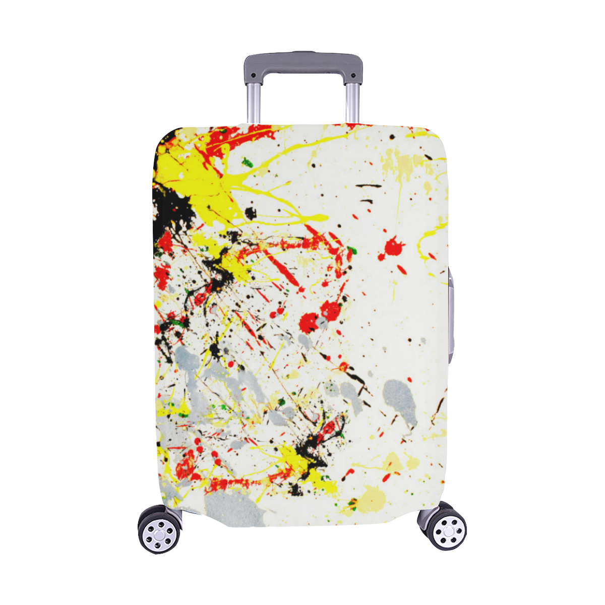 Black, Red, Yellow Paint Splatter Luggage Cover/Medium 22"-25"